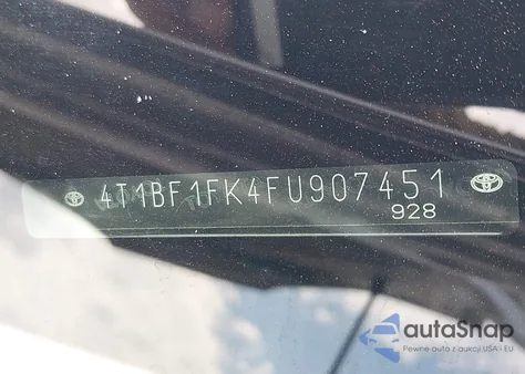 2015 Toyota Camry Le z USA, uszkodzony, nr VIN 4T1BF1FK4FU907451